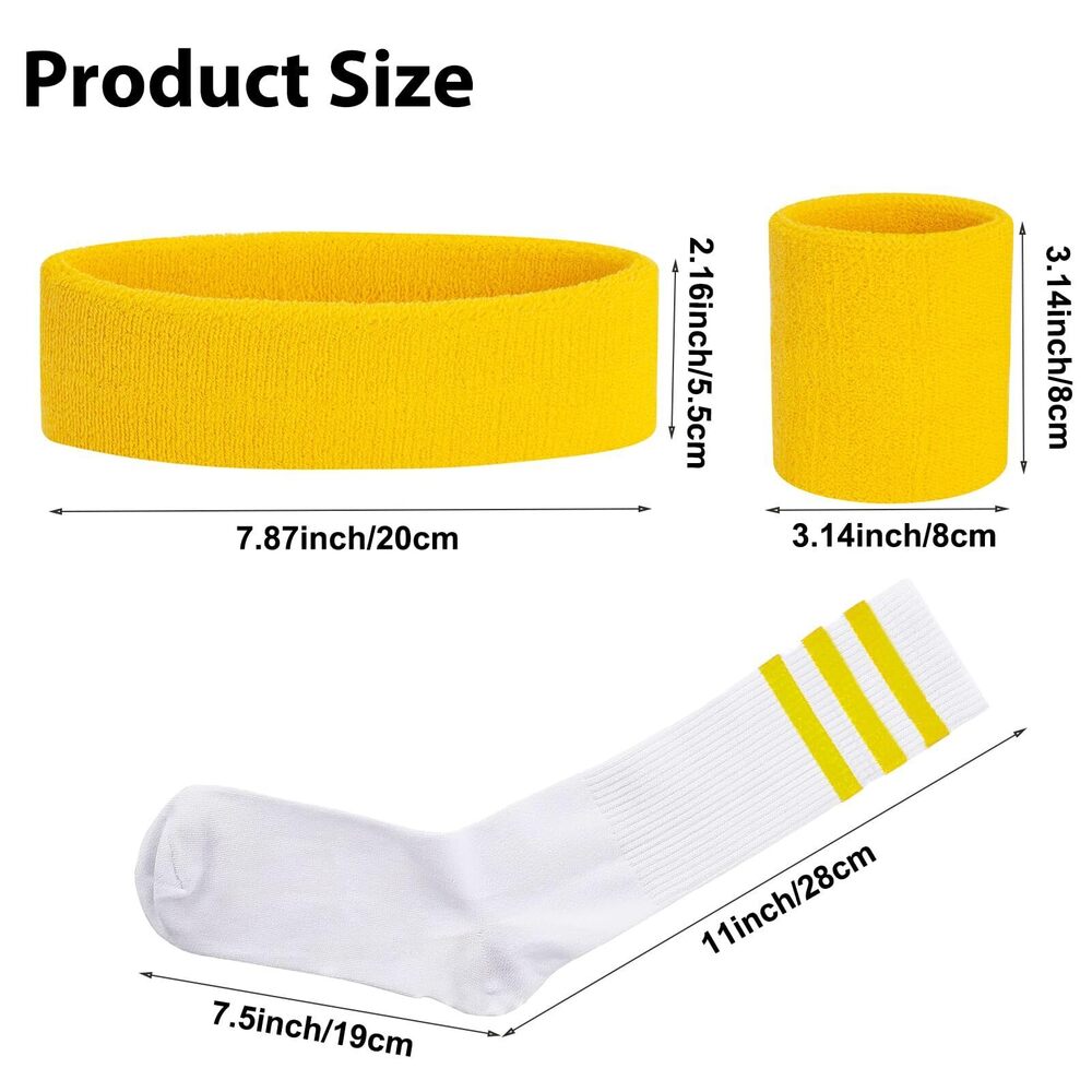 8776 Sweatband Striped Sock Set For Sweatband Headband High View 2